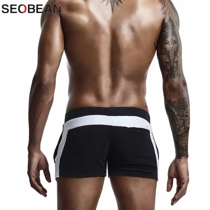 Shorts de maison pour hommes SEOBEAN, sexy, taille basse, en coton super doux et confortable, caleço