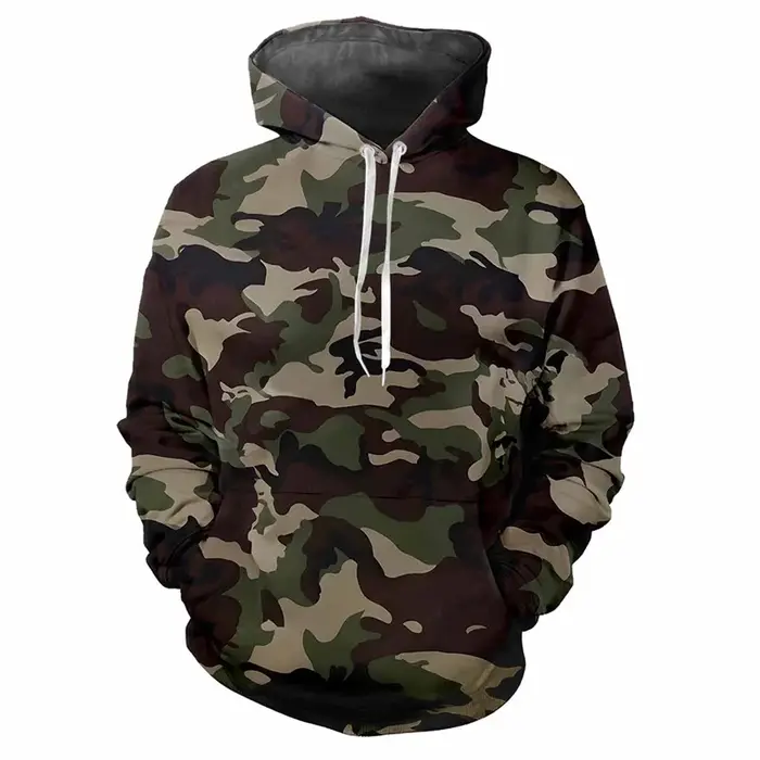 Jungle CamSolomon-Sweat à capuche imprimé en 3D pour homme, sweat-shirt de rue, haut de sport en ple