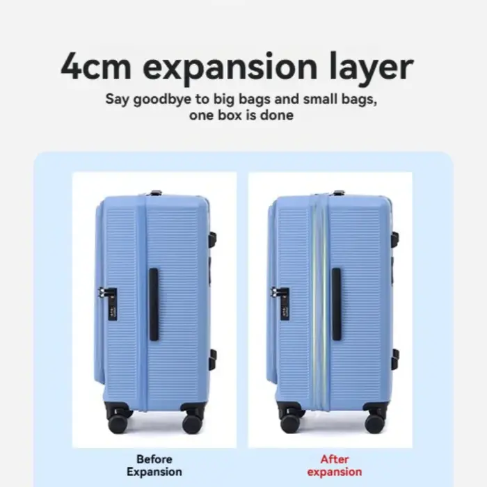 Ensemble de 1 pièce de valise à ouverture latérale de grande capacité, boîtier de chariot épaissi av