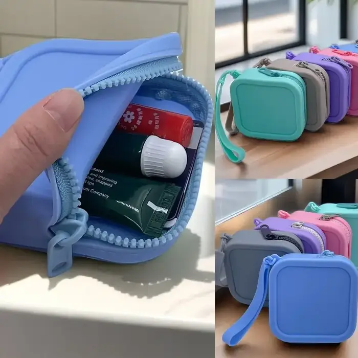 Portefeuille de rangement Vintage en Silicone, porte-monnaie, fermeture éclair étanche, sac pour éco