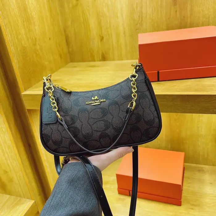 Pochette en cuir de luxe minimaliste pour femmes, Design Vintage à bandoulière élégant avec Logo let