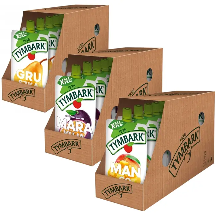Tymbark-Mélange de fruits Mus 100%, 3 saveurs, 200 g x 36 pièces