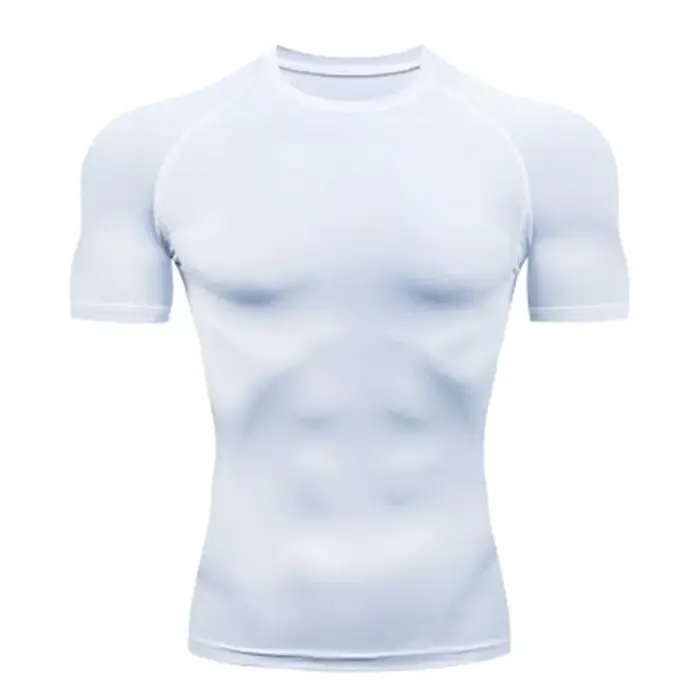 T-shirt de compression élastique respirant pour homme, haut serré, sweat-shirt de course, jogging, s