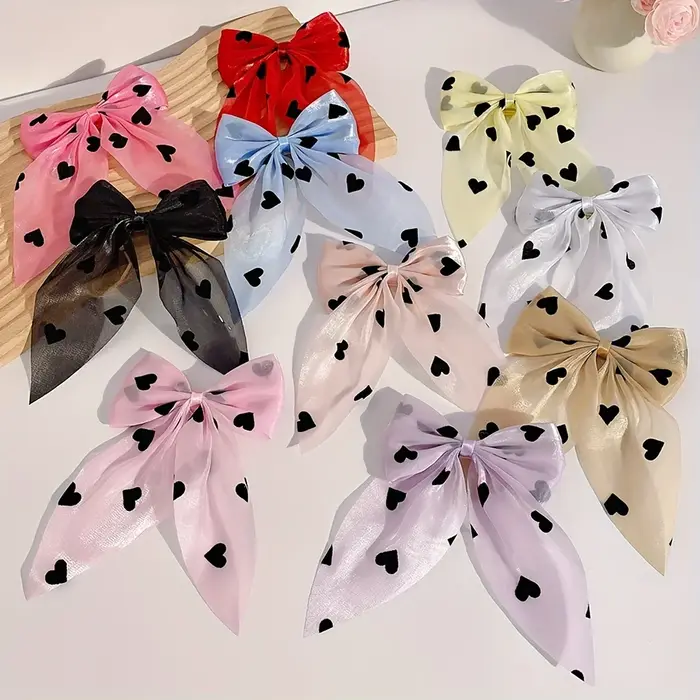 Pince à cheveux tachetée d'amour mignon, 10 pièces, ne fait pas mal aux cheveux doux et le plus faci