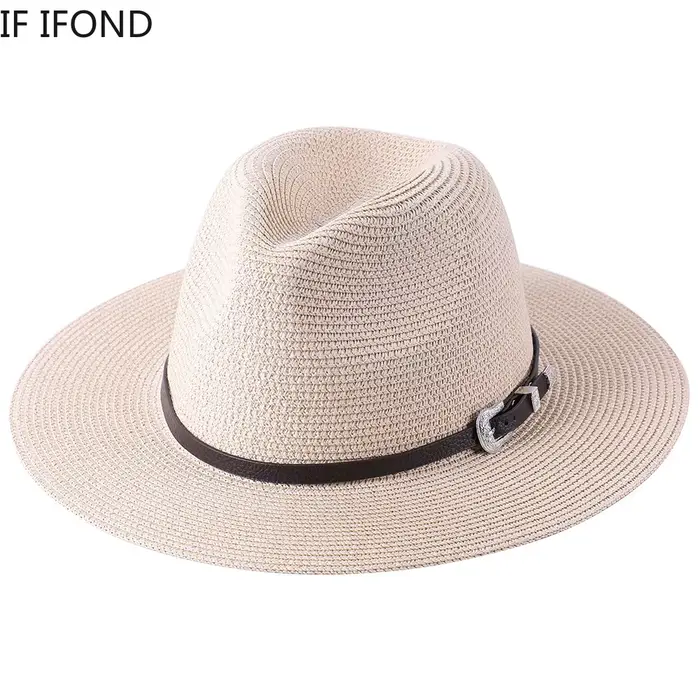 Chapeau de paille de grande taille 60CM pour parents et enfants, en papier d'été, Panama, Jazz, plag