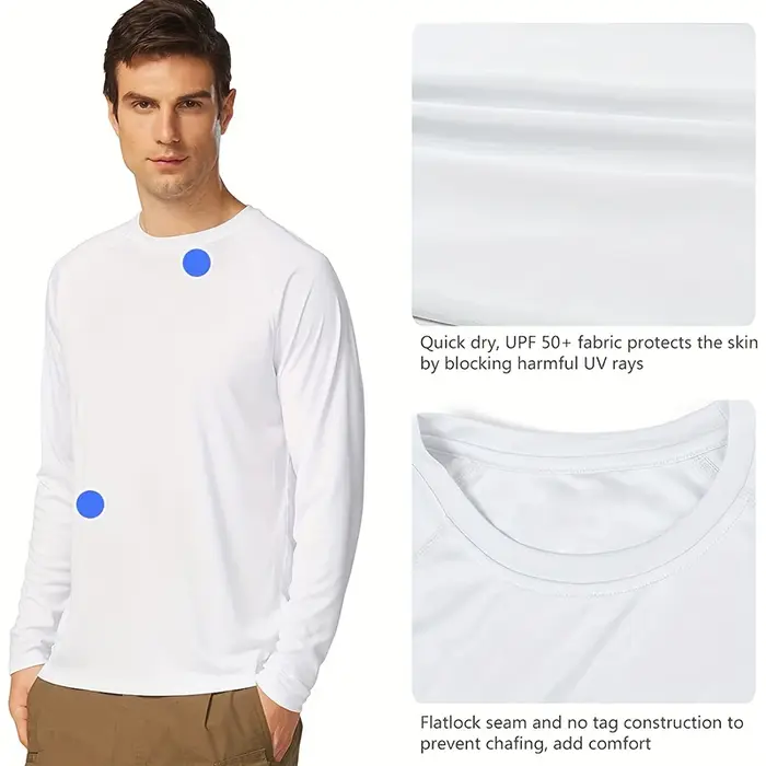 Chemises pour hommes chemises de Protection solaire Uv Spf Upf 50 + hauts extensibles à manches long