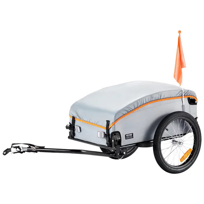 SucceBuy 100 lb remorque de chargement de vélo chariot de vélo pliable avec couvercle étanche et réf