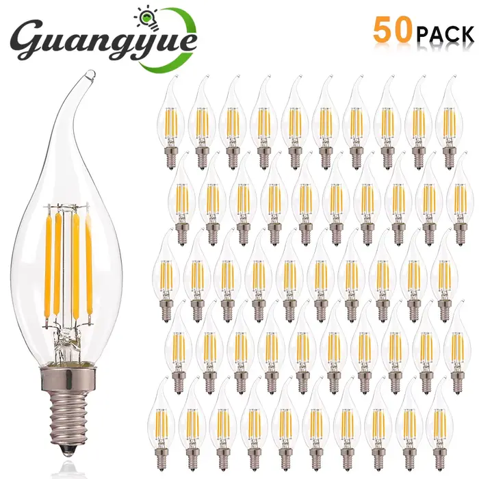E12 E14 LED lustre ampoule 60W équivalent rétro candélabre ampoules 6000K 2700K blanc chaud 480LM la