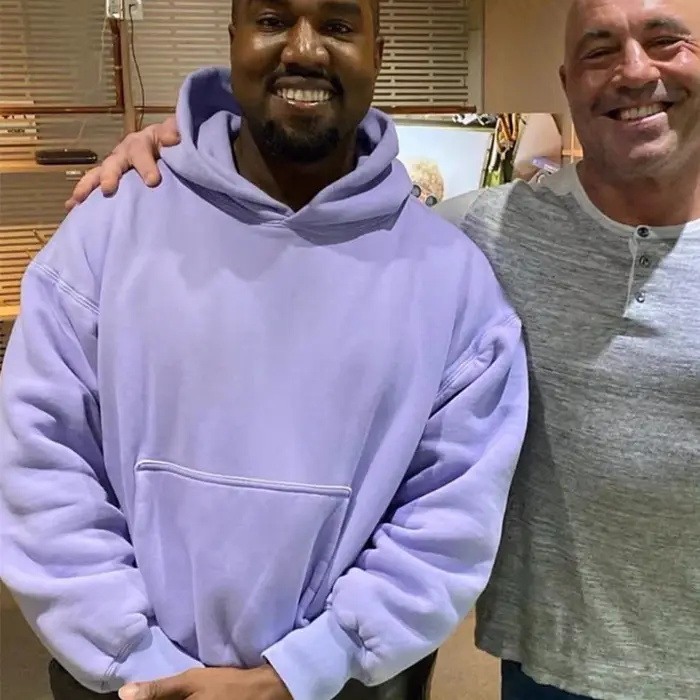 Violet KANYE YZY Double couche solide à capuche hommes femmes haute qualité tissu lourd pull à capuc