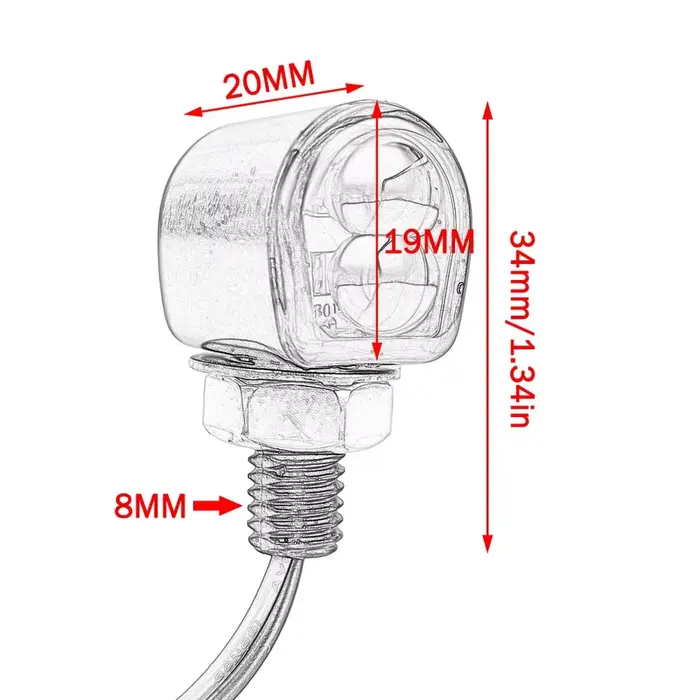 E marqué M8 Mini moto clignotant indicateur lumineux 12V ambre LED signaux clignotant lampe pour caf