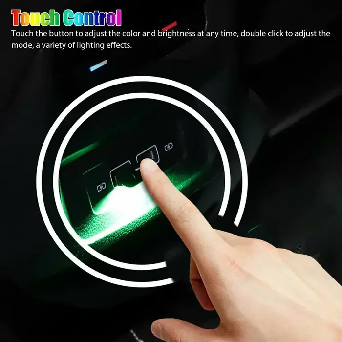 Lampe d'ambiance USB LED 1x USB RGB LED lumière intérieure de voiture touche tactile atmosphère néon