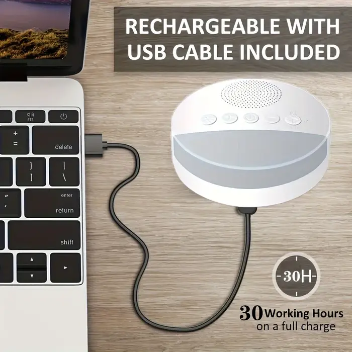 Machine à bruit blanc pour bébé, Rechargeable par USB, arrêt temporisé, lecteur de son pour bébé, ve