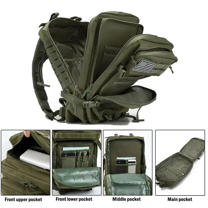 45L sac à dos tactique grande capacité sac à dos extérieur 3 jours Fitness sac de randonnée randonné
