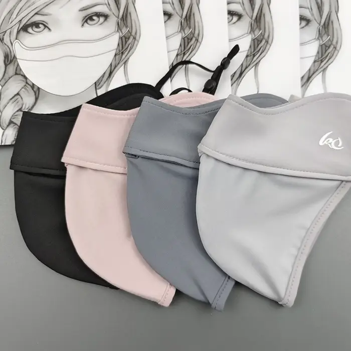 Nouveau Voile de Protection Solaire Fin 2025 en Soie Glacée pour le Visage, Masque d'Été, Protection