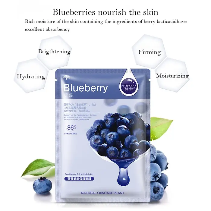 30 pièces Fruits frais masques faciaux soins de la peau du visage hydratant raffermissant hydratant 