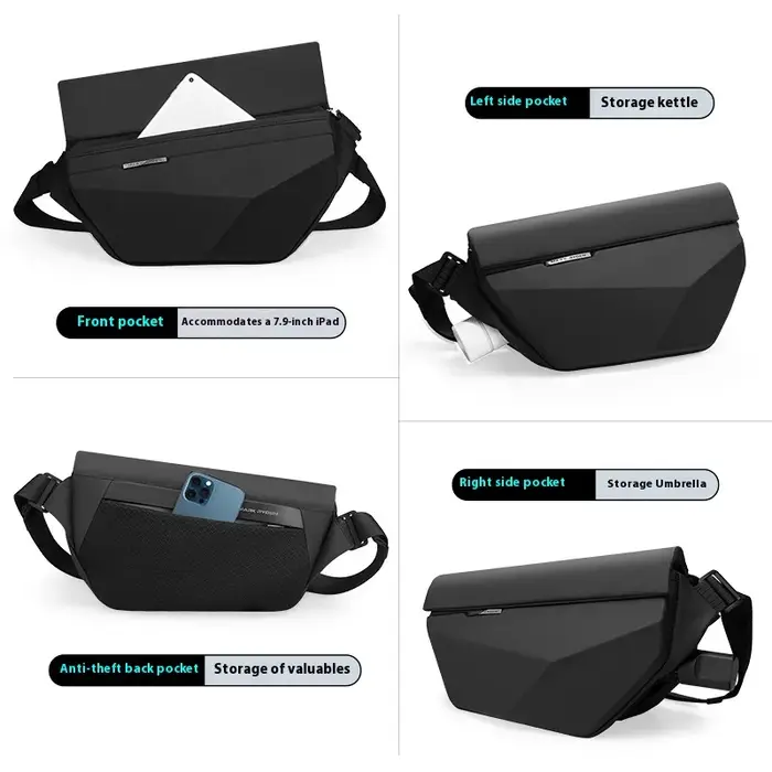 Mark Ryden coque rigide hommes sac à bandoulière insérer boucle rabat magnétique étanche sac à bando