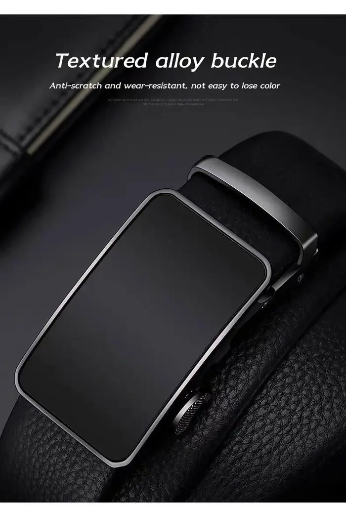 Ceinture en cuir de vache, ceinture en cuir pour hommes, boucle automatique, couche supérieure pour 