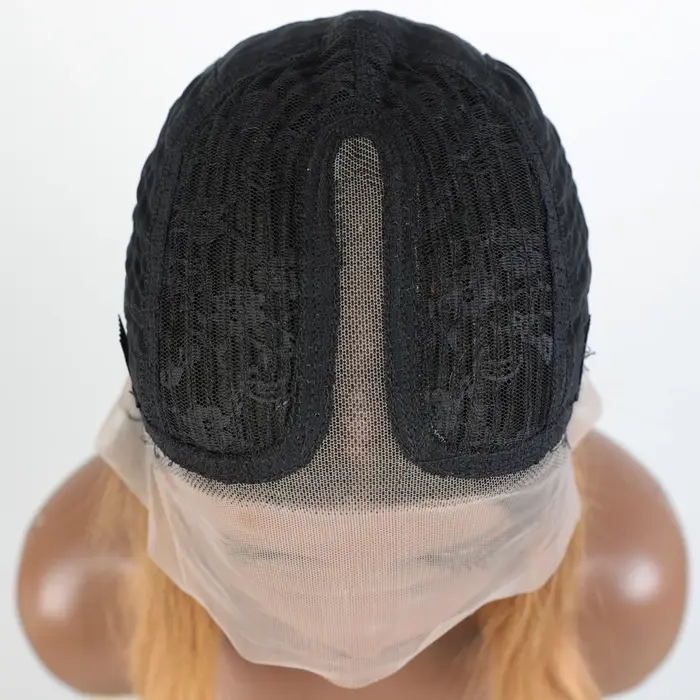 Lekker Ombre Blonde courte droite Bob 13x1 T dentelle avant 100% perruques de cheveux humains pour l
