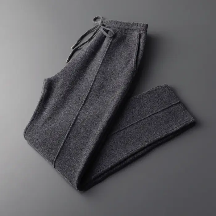 100% laine mérinos pull hommes costume col Cardigan pantalon ensemble intelligent tricots décontract