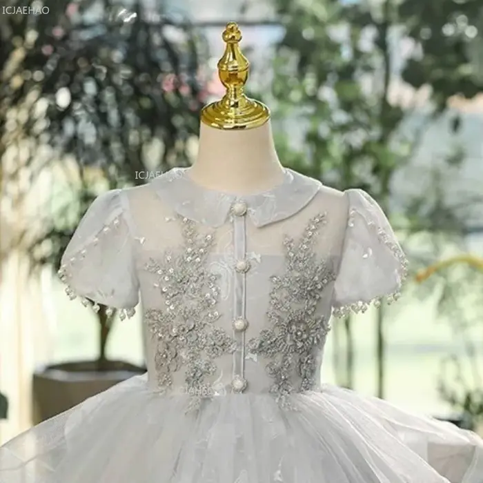 Robe de princesse pour filles, idéale pour anniversaire d'enfants, spectacle de piano, soirée, ou co