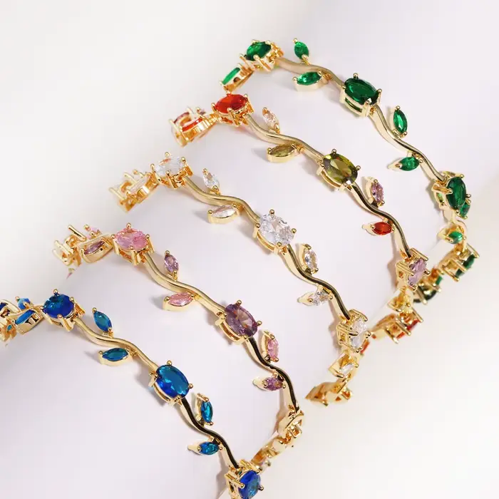 Bracelets de marque en zircone cubique pour femmes, bijoux de mariée, demoiselle d'honneur, cadeau p
