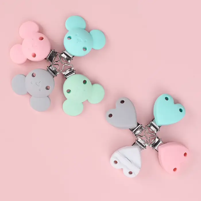 Lofca Clip en Silicone 5 pièces sucettes pour bébé pour bricolage sucette chaîne soins infirmiers de