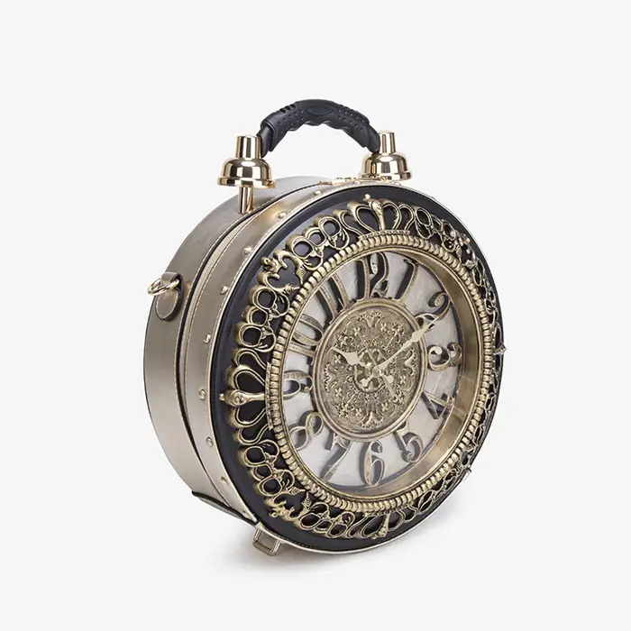 Sac à main avec horloge créative rétro, nouveau style, sens du design à la mode et de niche, sac à b