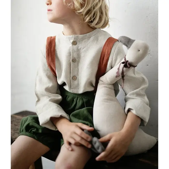 Chemise décontractée en coton et lin pour enfants, nouvelle collection automne 2026, style rétro Mor