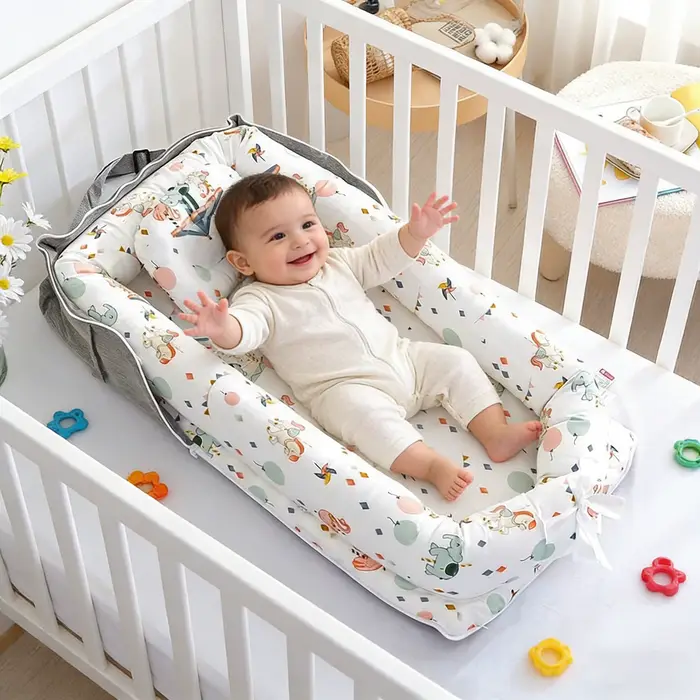 Berceau en coton pour nourrissons lit parc matelas nid de bébé sécurité cocon de confort 0 à 24 mois garçons filles
