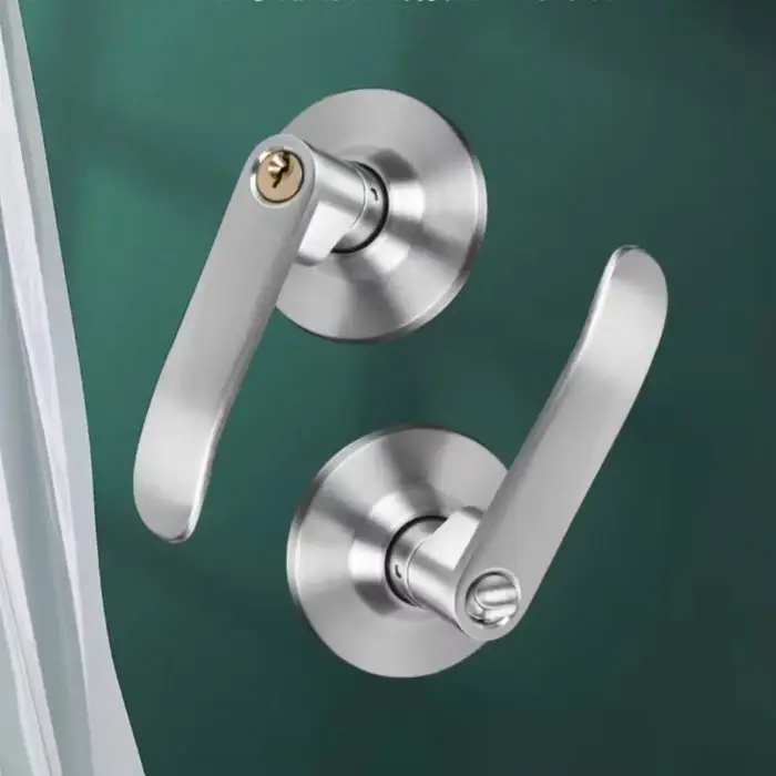 Poignée de porte ronde avec serrure de sécurité pour portes coulissantes d'entrée idéale pour chambre salon et usage domestique sécurité élégance intérieur