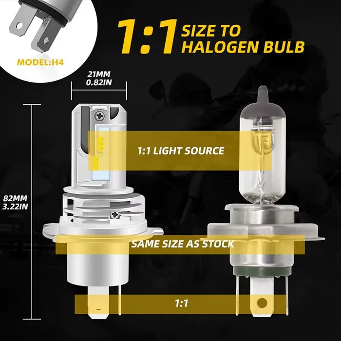 H4 LED Moto Phare Ampoules Salut Lo Faisceau Moto Lumières Pour Yamaha Kawasaki Suzuki H4 LED Lampe 