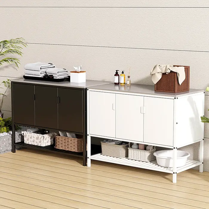 Meuble de cuisine extérieur modulaire en acier inoxydable, îlot barbecue résistant aux intempéries, 