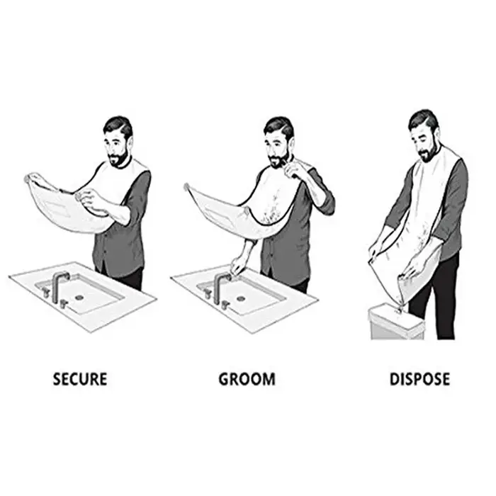 Tablier de rasage pour homme, receveur de barbe, Cape de soins, bavoir pour le visage, cheveux rasés