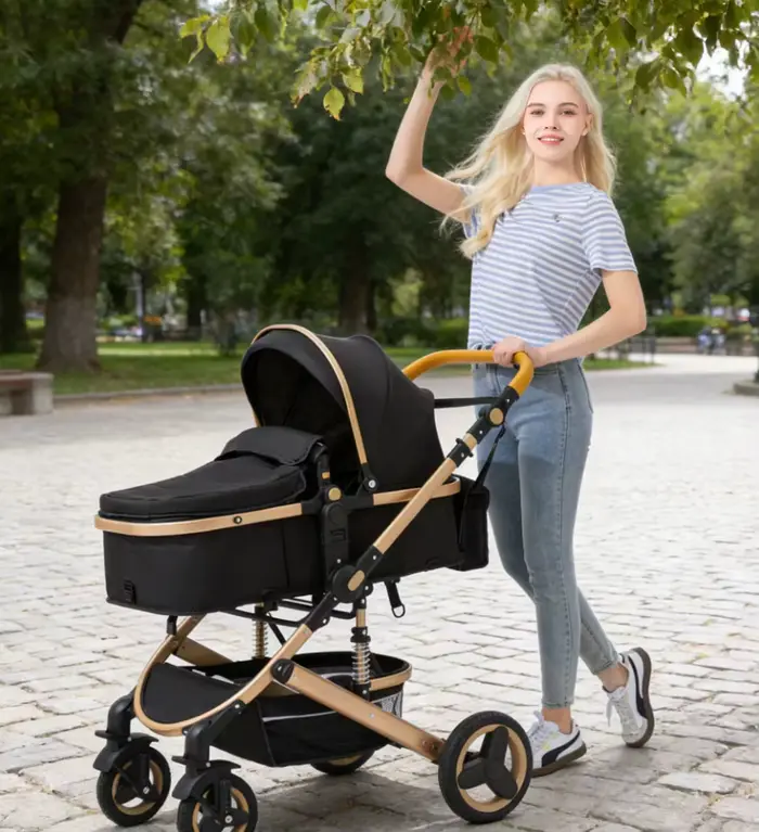 Poussette 3 en 1 pour bébé, articles pour nouveau-né, poussette légère, poussette à quatre roues, si
