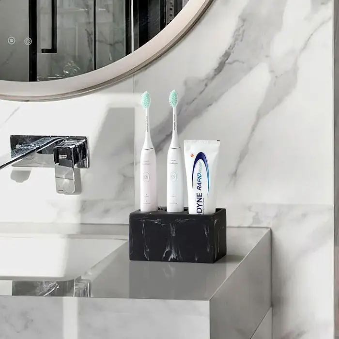 Porte-brosse à dents électrique, rangement de dentifrice, noir, blanc T1