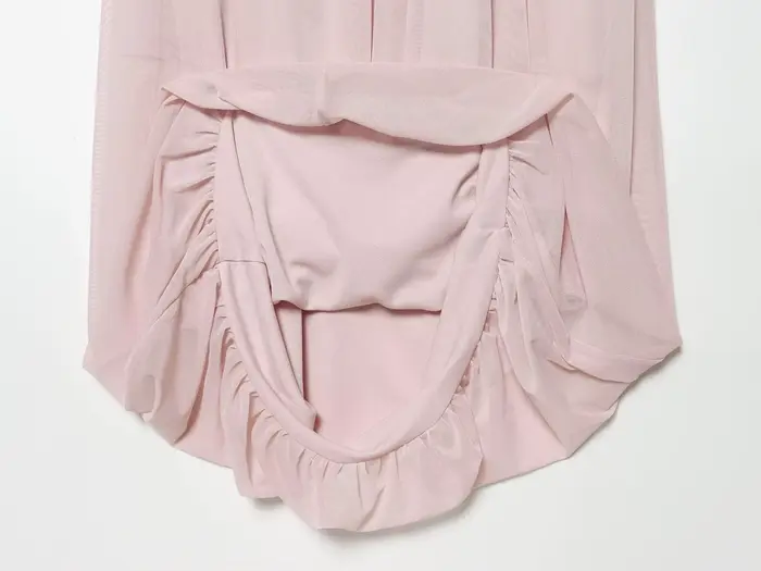 Robe mi-longue plissée marron sans manches à col montant pour femme ETJ, coupe fluide, style minimal