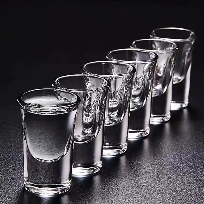 Ensemble de verres transparents de 15ml, 6 pièces, verre à liqueur à fond épais, tasses à balles, pe