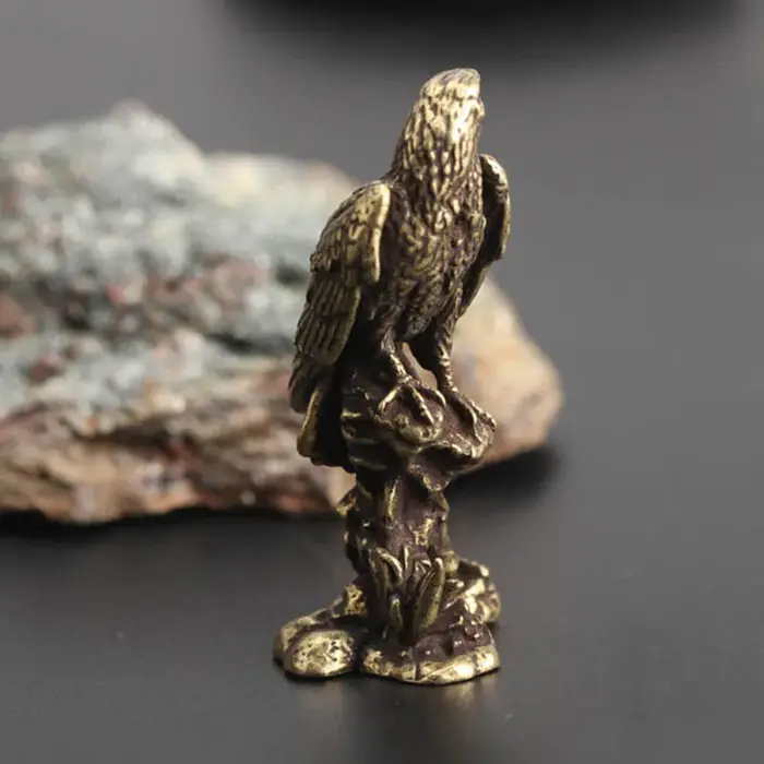 Ornement d'aigle fait à la main, Sculpture d'oiseau en cuivre Vintage, artisanat fait à la main, déc