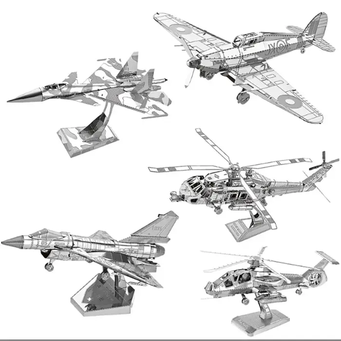 Kit de Puzzle en métal 3D d'avion, bricolage, puzzle découpé au Laser, jouet pour enfants