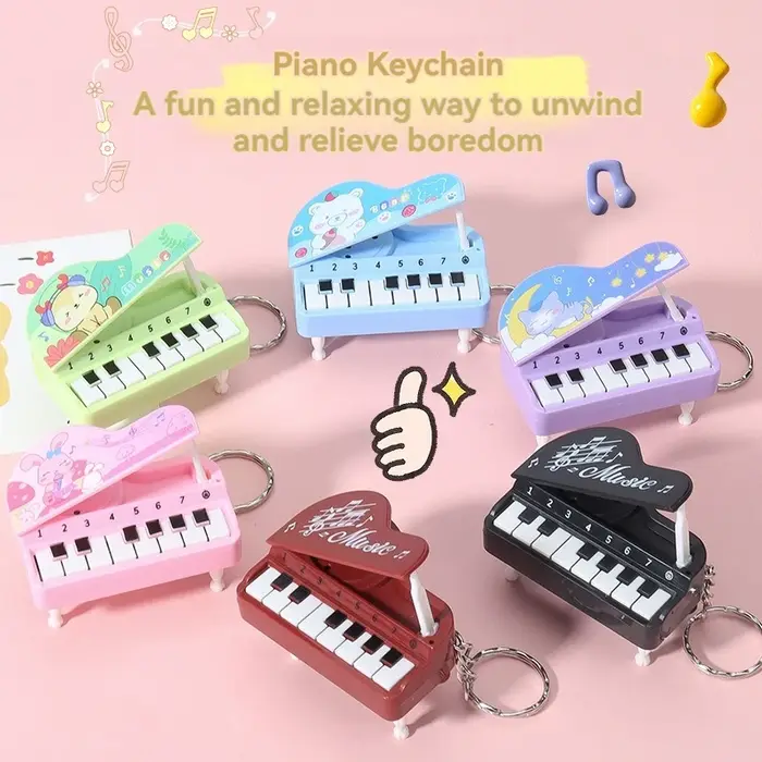 Mini porte-clés Piano de bureau, Machine de jeu de musique mignonne, pendentif de sac coloré, jouet 