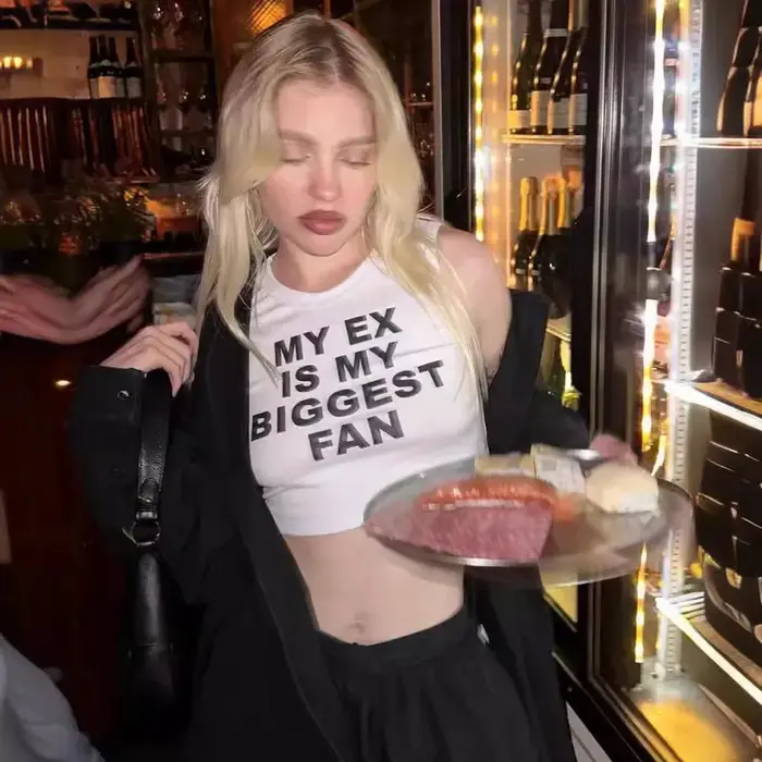 Haut court en fibre avec lettres graphiques pour femmes, glaçure d'été, punk, High Street, Y2K, vête