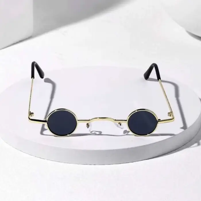 Lunettes de soleil vintage rock punk pour hommes, petites lunettes de soleil rondes classiques pour 