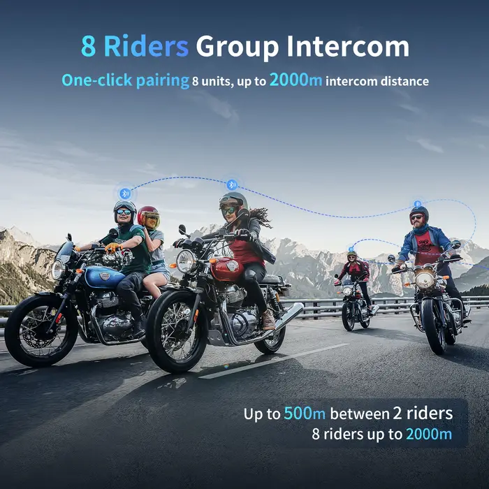 Intercom Bluetooth Moto Fodsports M1 S Pro Communication de Groupe Motards Sorties En Groupes Sécurité Motocyclisme