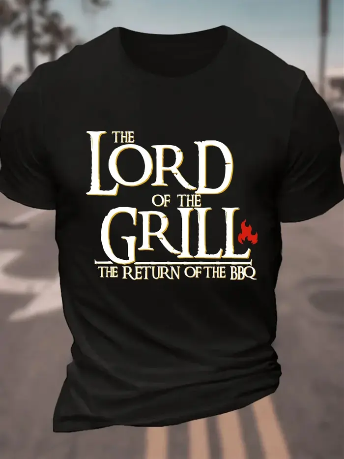 T-Shirt Lord Of The Grill, en coton, motif retour du barbecue