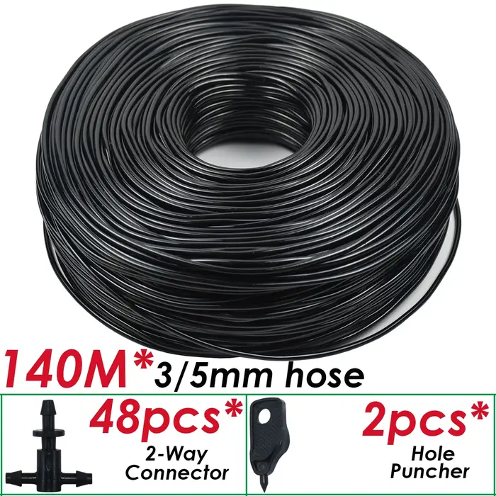 SPRYCLE-Micro système d'irrigation goutte-à-goutte avec connecteur 2 voies, tuyau en PVC, tube 140 e