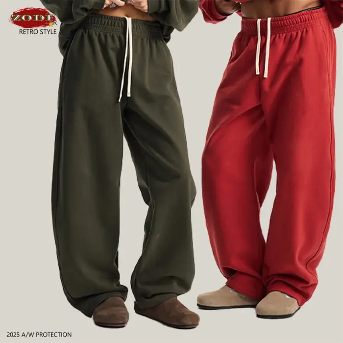 ZODF 2025 hiver 430gsm homme polaire pantalon droit unisexe décontracté surdimensionné épais garder 