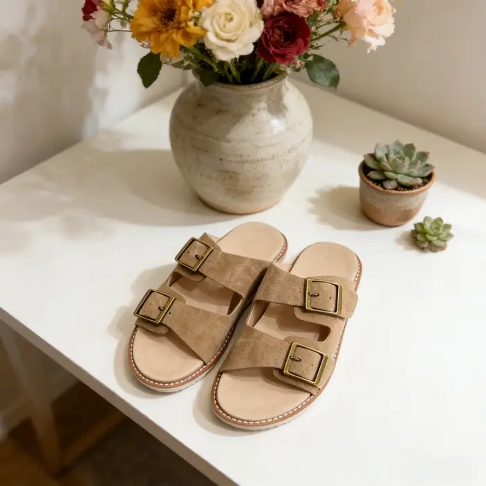 Chaussures pour hommes de marque de luxe, pantoufles en cuir de vache véritable, sandales en cuir fa