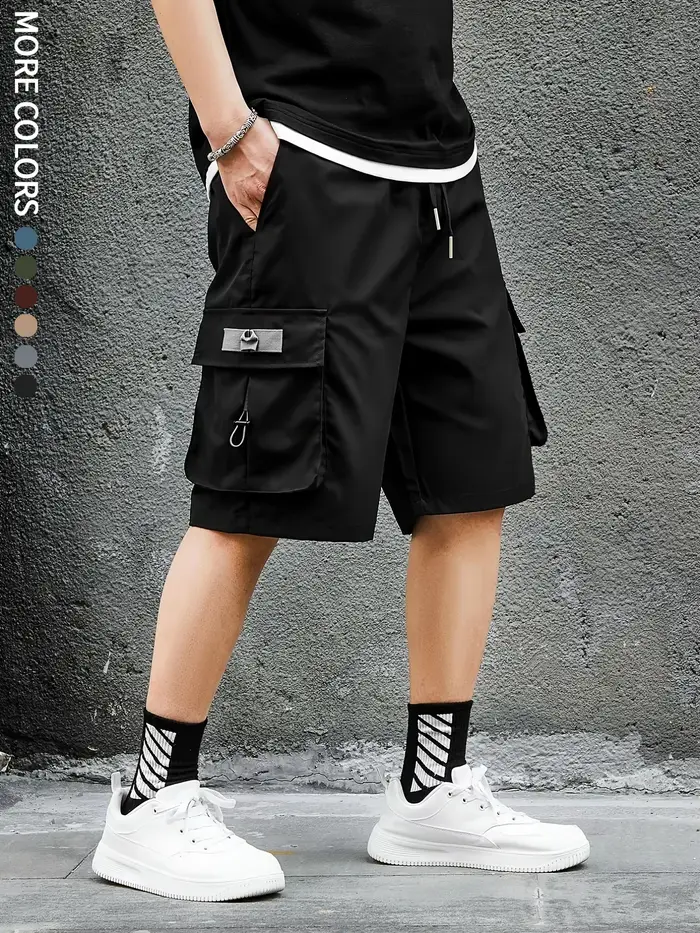 Short cargo pour hommes, plein air, voyage, sports décontractés, grandes poches, tissus durables et 