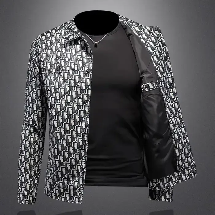 Veste imprimée à carreaux pour hommes, grande taille, col décontracté, vêtements d'extérieur, tendan