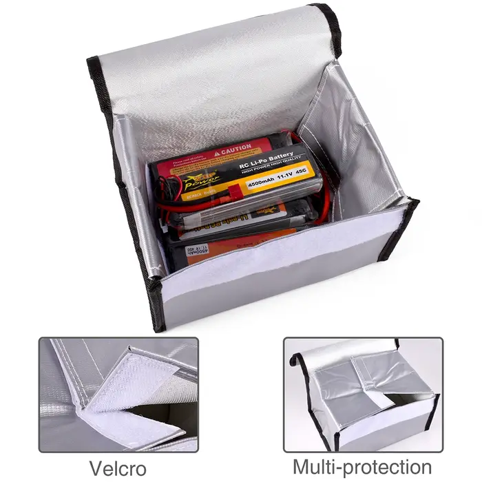 Lipo garde sac de sécurité ignifuge antidéflagrant Portable Lipo sac de sécurité 215*115*155mm pour 